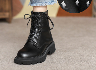 Új modell női bőrcsizma durva talppal és fűzővel