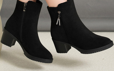 Női csizma öko velúrból 6 cm sarokkal - többféle modell