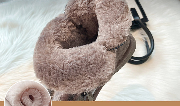 Női téli csizma eko bőrből és velúrból, fém díszítéssel