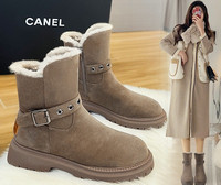 Ženske zimske čizme s kopčom i toplom postavom