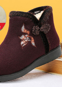 Sooja paksu voodri ja tikandiga naiste talvesaapad