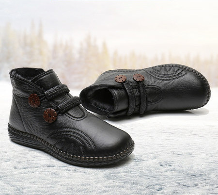 Kahes värvitoonis sooja voodriga naiste nahksaapad