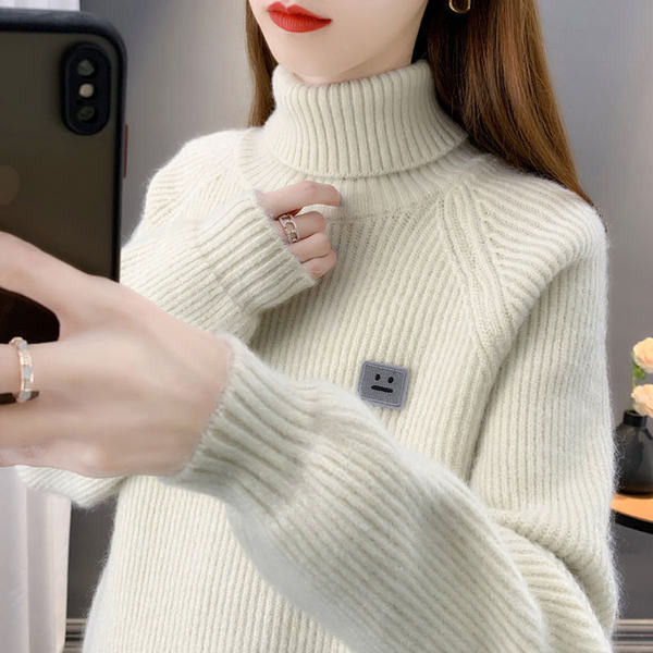 Χοντρό χειμωνιάτικο πουλόβερ με γιακά πόλο