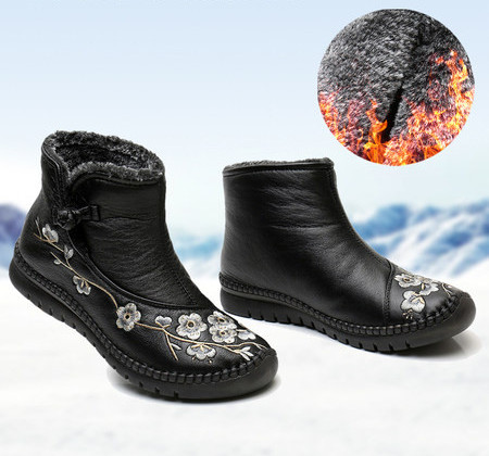 Kahes värvitoonis tikandiga moodsad naiste saapad