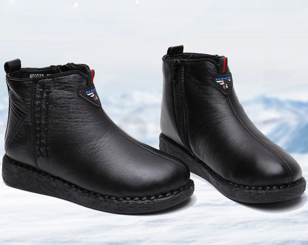 Naiste vabaaja nahast saapad luku ja lameda tallaga