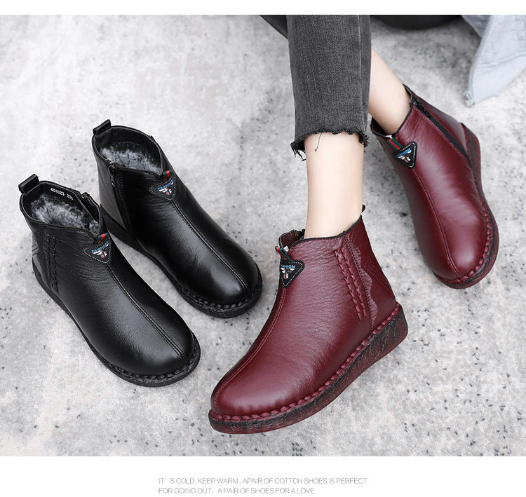 Naiste vabaaja nahast saapad luku ja lameda tallaga