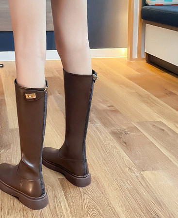 Cipzáras női bőrcsizma két színben