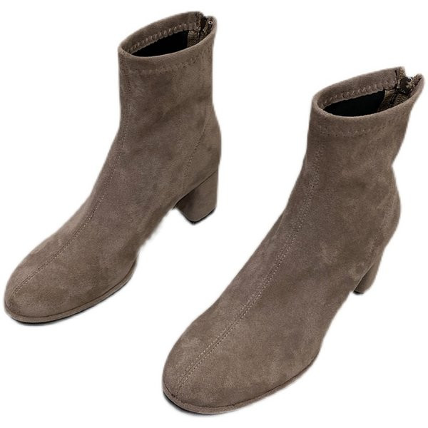 Öko velúrból készült tavaszi-őszi csizma sarokkal