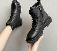 Tagasitõmmatavad nahast Martini saapad naiste sügistalvised lühikesed saapad 2021 uus stiil pluss sametist paksud Briti stiilis kevad- ja sügissaapad