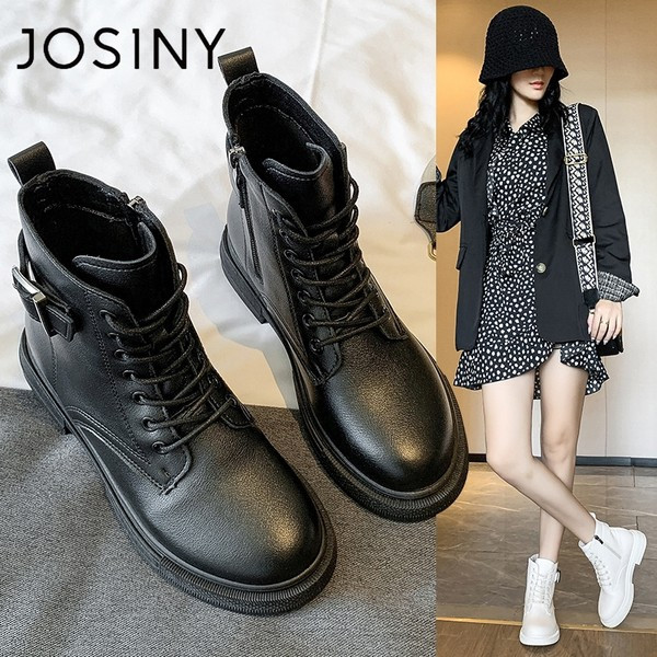 Tagasitõmmatavad nahast Martini saapad naiste sügistalvised lühikesed saapad 2021 uus stiil pluss sametist paksud Briti stiilis kevad- ja sügissaapad