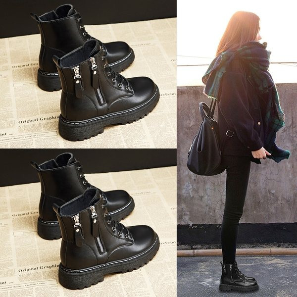 Tõmblukuga naiste talvesaapad - musta värvi