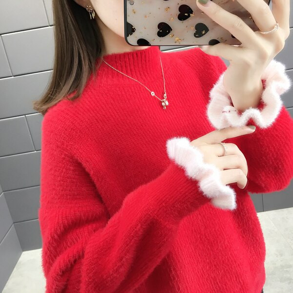 Νέο μοντέλο γυναικείο πουλόβερ με οβάλ λαιμόκοψη