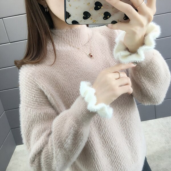 Νέο μοντέλο γυναικείο πουλόβερ με οβάλ λαιμόκοψη