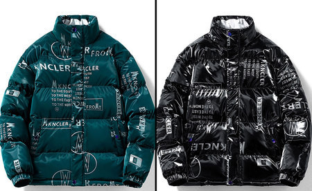 Kolmes värvitoonis kõrge kraega meeste talvejope