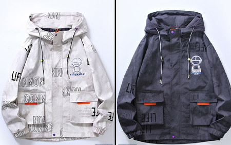 Õhuke värvilise mustriga kevad-sügisjope - suur suurus