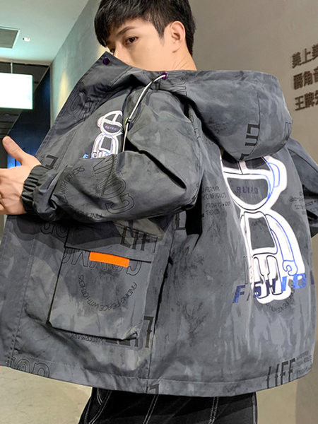 Õhuke värvilise mustriga kevad-sügisjope - suur suurus