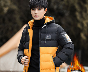 Meeste igapäevane soe mantel kapuutsiga - kolme värvi