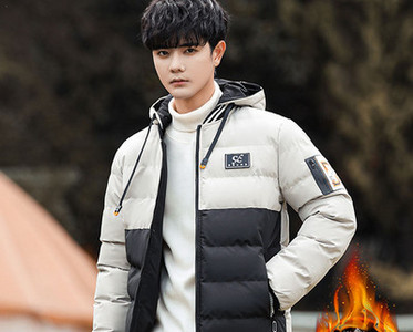 Meeste igapäevane soe mantel kapuutsiga - kolme värvi