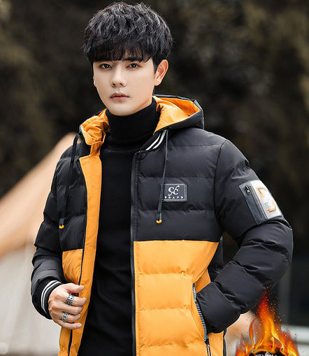 Meeste igapäevane soe mantel kapuutsiga - kolme värvi