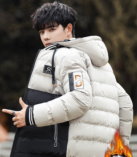 Meeste igapäevane soe mantel kapuutsiga - kolme värvi