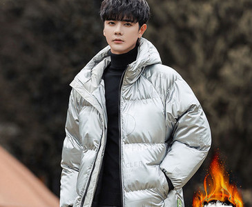 Meeste jope lai kapuutsiga ja lukuga mudel