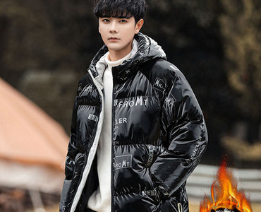 Meeste jope lai kapuutsiga ja lukuga mudel