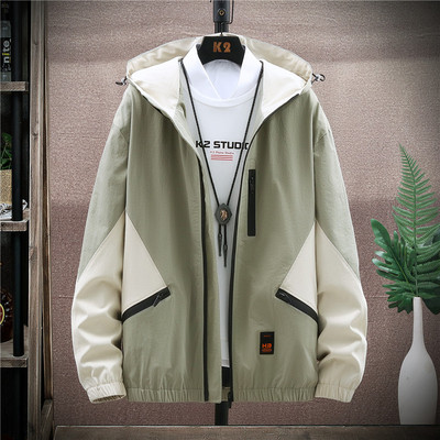 Férfi tavaszi kabát három színben és kapucnival