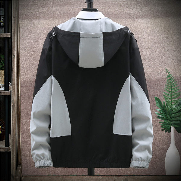 Férfi tavaszi kabát három színben és kapucnival