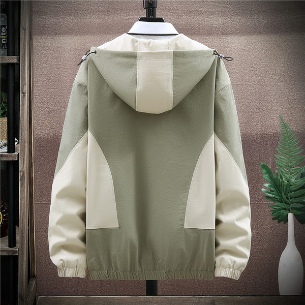 Férfi tavaszi kabát három színben és kapucnival