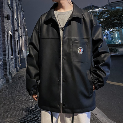 Férfi kabát klasszikus gallérral - egyenes modell