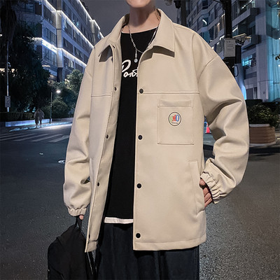 Férfi kabát klasszikus gallérral - egyenes modell