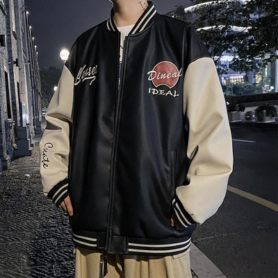 Καθημερινό ανδρικό μπουφάν με κέντημα και φερμουάρ