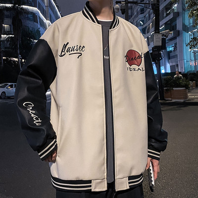 Καθημερινό ανδρικό μπουφάν με κέντημα και φερμουάρ