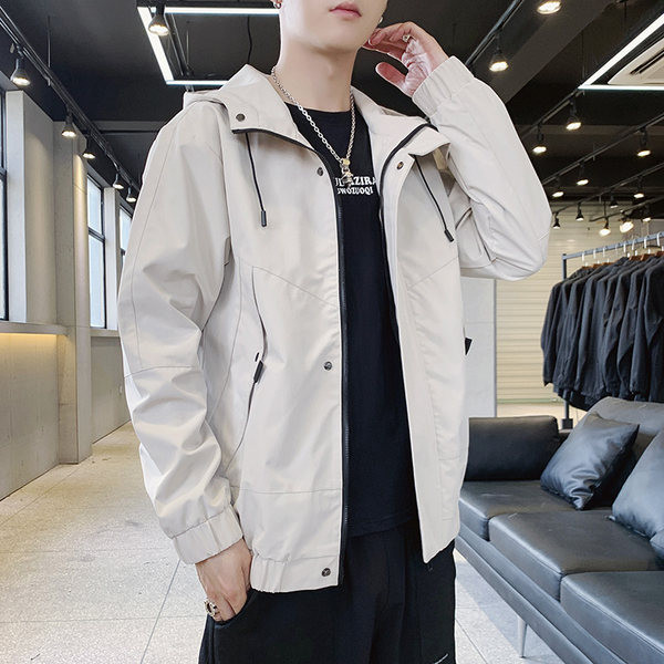 Meeste vabaaja jakk kapuutsi ja lipsudega