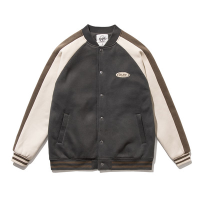 Nööpide ja madala kraega meeste kevadjope