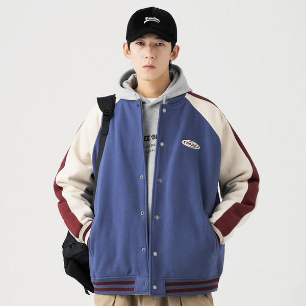 Nööpide ja madala kraega meeste kevadjope