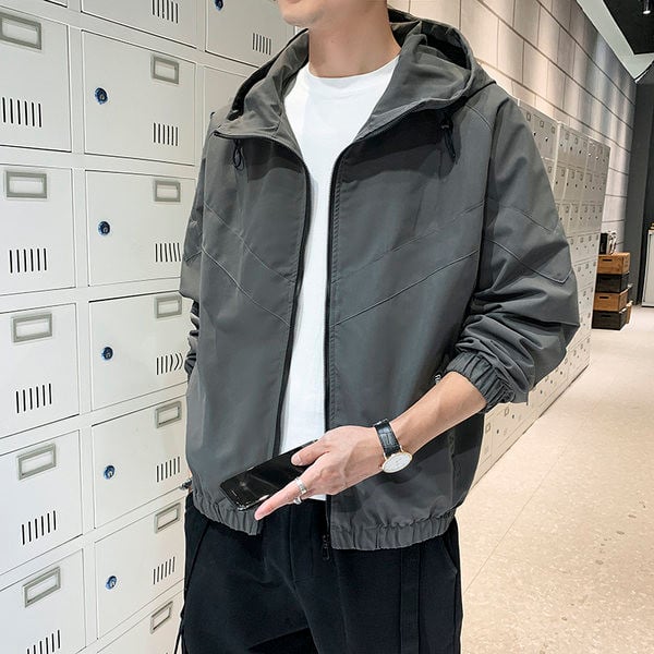 Férfi kabát kapucnival és cipzárral - négy színben