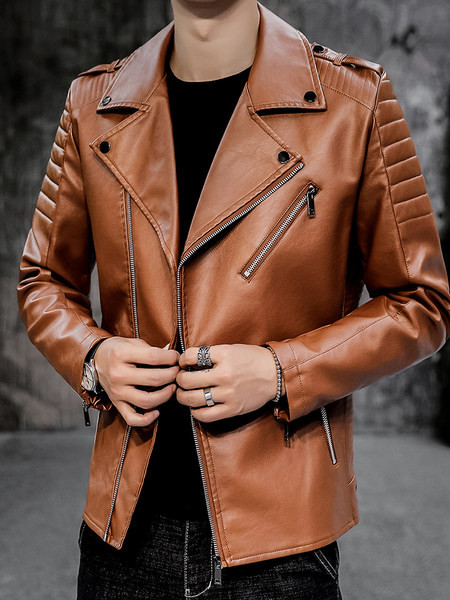 Klassikalise kraega meeste nahktagi