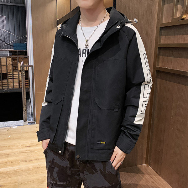 Kapuutsi ja taskutega meeste sügisjope