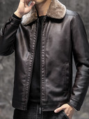 Sulekrae ja sooja voodriga meeste nahktagi