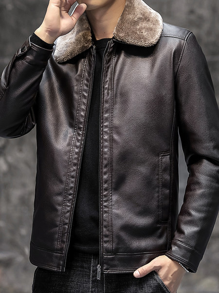 Sulekrae ja sooja voodriga meeste nahktagi