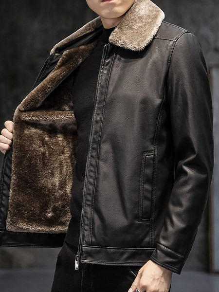 Sulekrae ja sooja voodriga meeste nahktagi