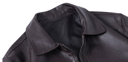 Férfi bőrdzseki modell, cipzárral