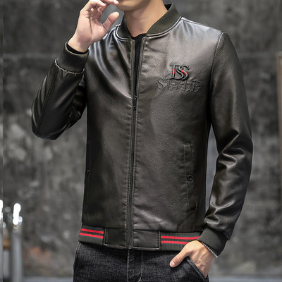 Férfi műbőr kabát hímzéssel