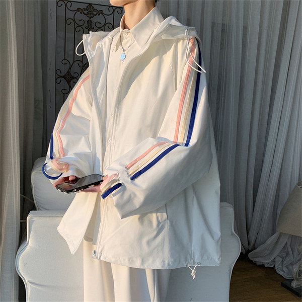 Uus mudel kapuutsiga meeste kevadjope - kolme värvi