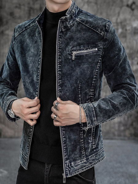 Ανδρικό ανοιξιάτικο τζιν μπουφάν - εφαρμοστό μοντέλο