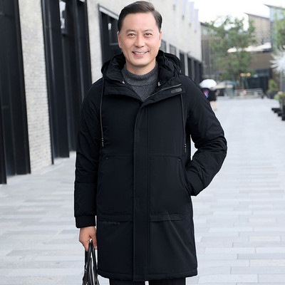 Geaca barbati cu gluga si buzunare - model lung