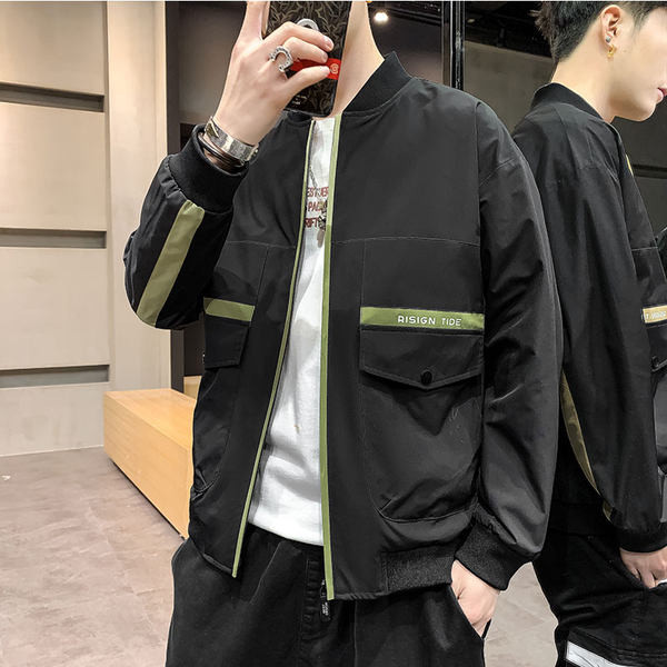 Tõmbluku ja taskutega kevadine meeste jope