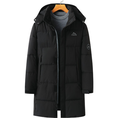 Ανδρικό χειμωνιάτικο μπουφάν με κουκούλα και χοντρή φόδρα