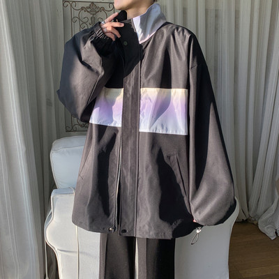 Ανοιξιάτικο ανδρικό μπουφάν με ψηλό γιακά και φερμουάρ